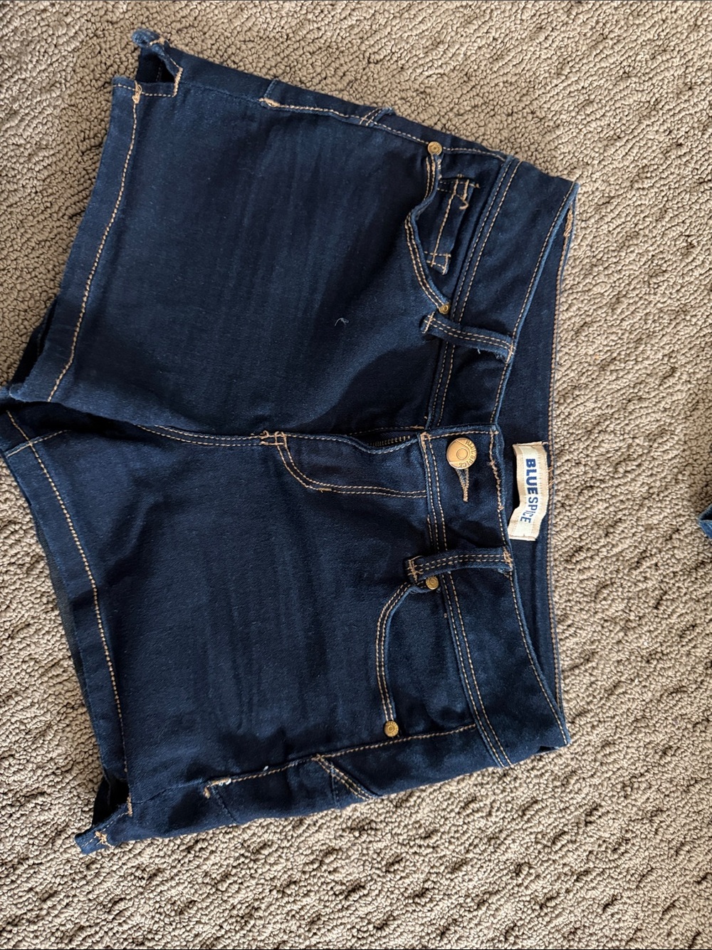 Blue Spice Women's Dark Indigo Denim Shorts with Contrast Stitching